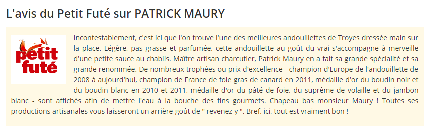 Peti Futé Patrick Maury Charcutier
